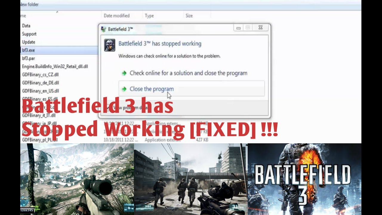 Battlefield 3 has Stopped Working Error Fix