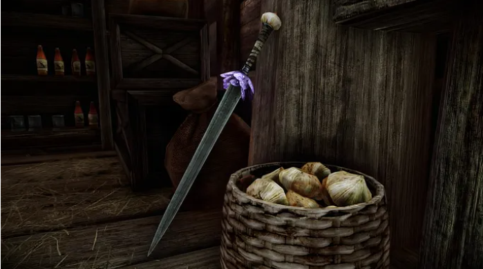 Skyrim Modder adds a sword made of Literal Garlic for your Arsenal